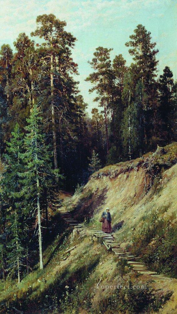 in the forest from the forest with mushrooms 1883 classical landscape Ivan Ivanovich Oil Paintings